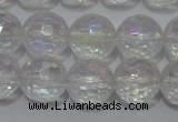 CCC411 15.5 inches 6mm faceted round AB-color white crystal beads