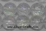 CCC412 15.5 inches 8mm faceted round AB-color white crystal beads