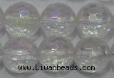 CCC413 15.5 inches 10mm faceted round AB-color white crystal beads