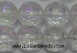 CCC414 15.5 inches 12mm faceted round AB-color white crystal beads