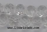 CCC500 15.5 inches 8*12mm faceted teardrop white crystal beads