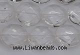 CCC505 15.5 inches 14mm faceted coin natural white crystal beads