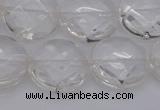 CCC508 15.5 inches 20mm faceted coin natural white crystal beads