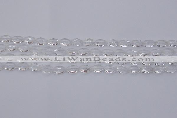 CCC512 15.5 inches 8*12mm faceted oval natural white crystal beads