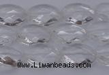 CCC514 15.5 inches 12*16mm faceted oval natural white crystal beads