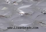 CCC521 15.5 inches 18*25mm twisted & faceted oval white crystal beads