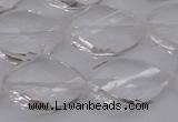 CCC525 15.5 inches 15*20mm twisted & faceted teardrop white crystal beads