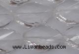 CCC526 15.5 inches 18*25mm twisted & faceted teardrop white crystal beads