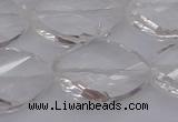 CCC527 15.5 inches 20*30mm twisted & faceted teardrop white crystal beads