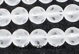 CCC608 15.5 inches 10mm faceted round matte natural white crystal beads