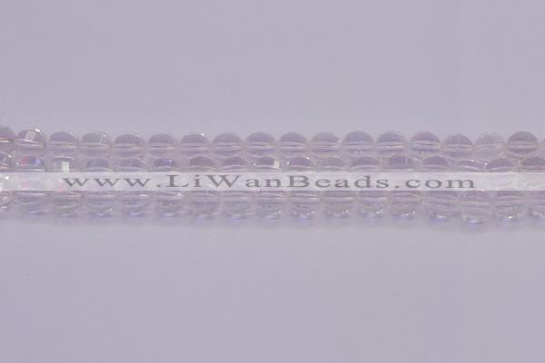 CCC621 15.5 inches 6mm faceted round natural white crystal beads