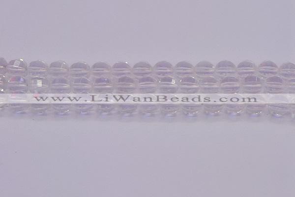 CCC622 15.5 inches 8mm faceted round natural white crystal beads