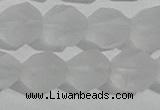 CCC629 15.5 inches 12mm faceted nuggets matte white crystal beads