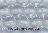 CCC637 15 inches 8mm round white crystal beads, 2mm hole