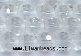 CCC640 15 inches 6mm faceted round white crystal beads