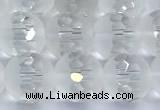 CCC641 15 inches 8mm faceted round white crystal beads