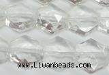 CCC750 15.5 inches 14*14mm faceted hexagon natural white crystal beads