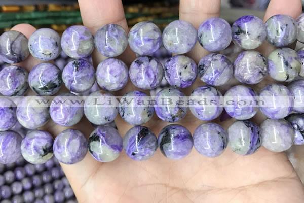 CCG322 15.5 inches 12mm round natural charoite beads wholesale