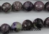 CCG54 15.5 inches 12mm faceted round natural charoite beads