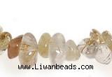 CCH11 16 inches quartz rutilated chips gemstone beads wholesale