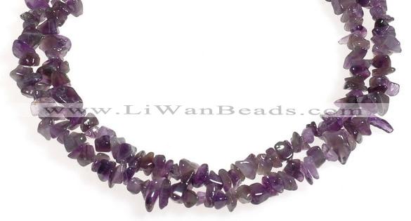 CCH12 35 inches purple amethyst chips gemstone beads wholesale