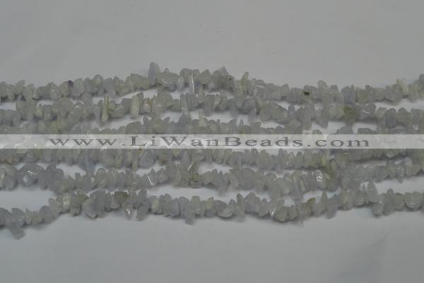 CCH205 34 inches 3*5mm blue chalcedony chips gemstone beads wholesale