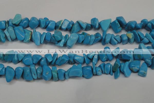 CCH282 34 inches 8*12mm dyed turquoise chips beads wholesale