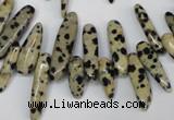 CCH344 15.5 inches 5*20mm dalmatian jasper chips beads wholesale