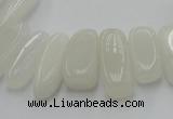 CCH407 15.5 inches 6*18mm - 10*22mm white jade chips beads