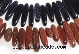 CCH42 16 inches goldstone chips gemstone beads wholesale