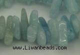 CCH603 15.5 inches 3*12mm - 4*16mm aquamarine chips gemstone beads