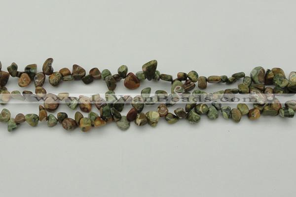 CCH637 15.5 inches 6*8mm - 10*14mm rhyolite gemstone chips beads