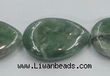 CCJ08 15.5 inches 22*30mm flat teardrop natural African jade beads