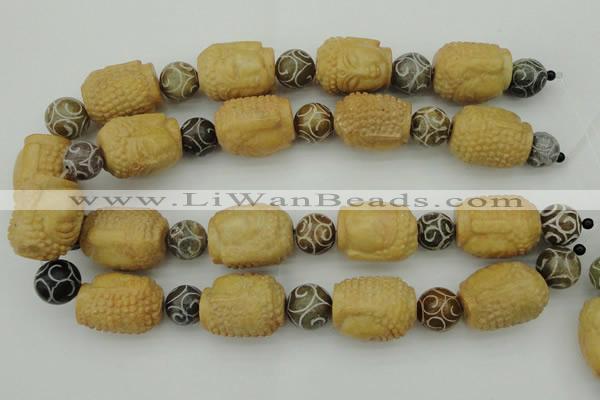 CCJ235 15.5 inches 22*28mm carved buddha China jade beads