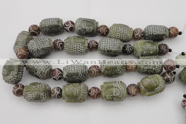 CCJ237 15.5 inches 22*28mm carved buddha China jade beads