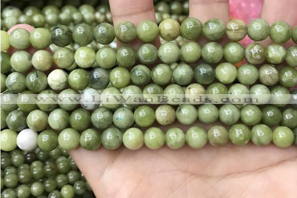 CCJ332 15.5 inches 8mm round green China jade beads wholesale