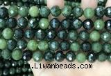 CCJ339 15.5 inches 10mm faceted round China green jade beads