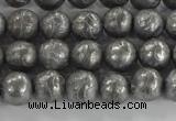 CCJ350 15.5 inches 8mm carved round plated China jade beads