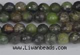 CCJ420 15.5 inches 4mm faceted round dendritic green jade beads