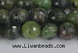 CCJ423 15.5 inches 10mm faceted round dendritic green jade beads