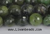 CCJ424 15.5 inches 12mm faceted round dendritic green jade beads