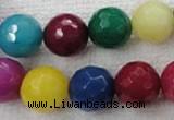 CCN1008 15.5 inches 18mm faceted round multi colored candy jade beads