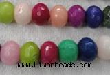 CCN1011 15.5 inches 8*12mm faceted rondelle multi colored candy jade beads