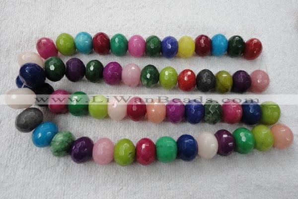 CCN1012 15.5 inches 10*14mm faceted rondelle multi colored candy jade beads