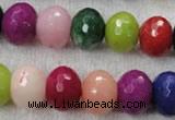 CCN1014 15.5 inches 12*16mm faceted rondelle multi colored candy jade beads