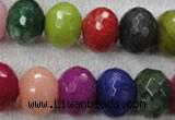 CCN1015 15.5 inches 13*18mm faceted rondelle multi colored candy jade beads