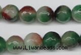 CCN1305 15.5 inches 12mm faceted round rainbow candy jade beads