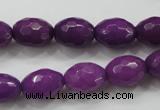 CCN1453 15.5 inches 10*14mm faceted rice candy jade beads wholesale