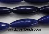 CCN1478 15.5 inches 10*30mm faceted rice candy jade beads wholesale