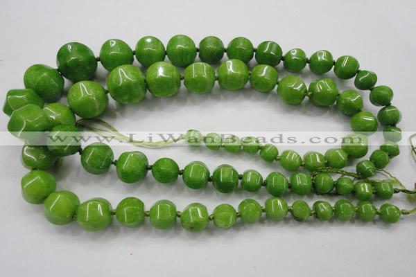 CCN1533 15.5 inches 8*8mm - 20*20mm pumpkin candy jade beads